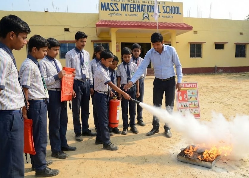 Eco-friendly school campus with green spaces