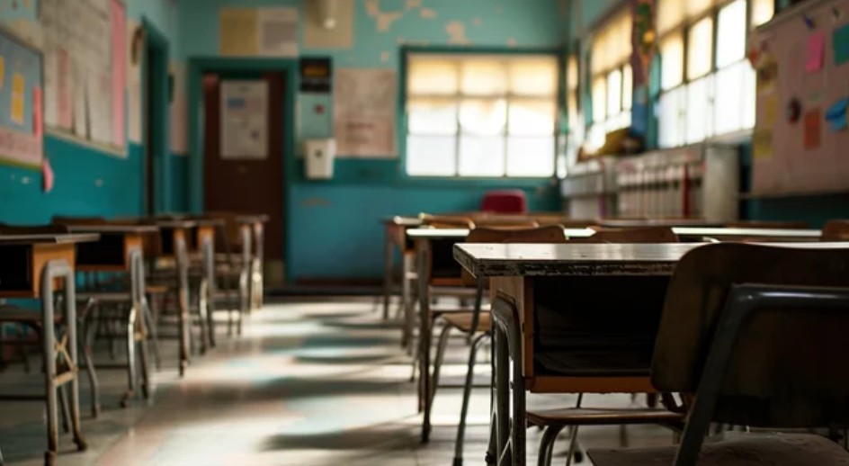 Organized classroom storage shelves and student cubbies